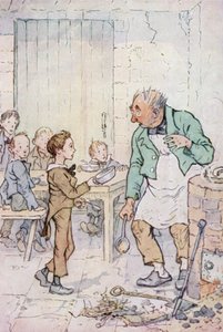 オリバー・ツイスト」のイラスト（カラーリトグラフ 作： F. M. B. Blaikie