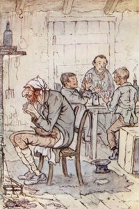 オリバー・ツイスト」のイラスト（カラーリトグラフ 作： F. M. B. Blaikie