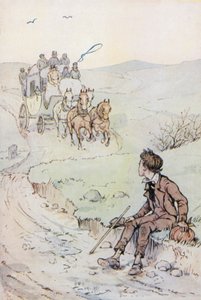 オリバー・ツイスト」のイラスト（カラーリトグラフ 作： F. M. B. Blaikie