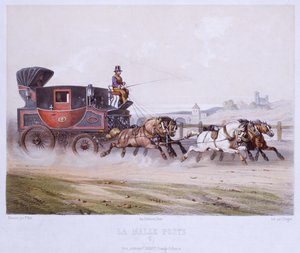 チャールズバルグ（1826-83）によって刻まれたメールコーチ 作： F. after Fort