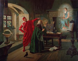 マルグリット、ファウスト、メフィストのシーン（チャールズグノー著（1818〜1893）c.1900 作： Fabio Cipolla