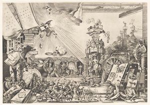 シュールな描写 Librorum Triumphus (オブジェクトのタイトル) 作： Fabius von Gugel (signed by artist)