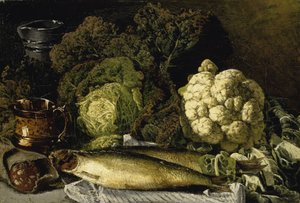 野菜と魚の静物