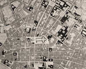 フィレンツェの地図、詳細、1843年と1866年の100310の彫刻の詳細