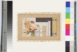 Dipak Raga, c.1750 (不透明な水彩画と金、紙、アルバムページに装着) 作： Faqir ullah Faqir ullah