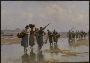 女性の浜辺、1897 作： Farquhar McGillivray Knowles