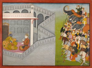ジャラサンダによるマトゥラー包囲戦（Guler-Basholiシリーズ "Bhagavata Purana "より