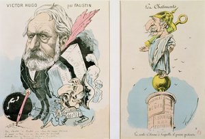 ヴィクトルユーゴー（1802-85）とナポレオン3世（1809-73）の風刺画1870