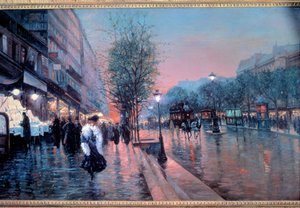 パリのグラン・ブルヴァールの眺め Fausto Giustoによる絵画（20世紀）。1900年 個人蔵 作： Fausto Giusto