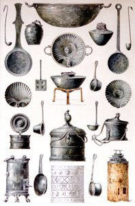 ファウストとフェリーチェ・ニッコリーニによるポンペイの家とモニュメントからの調理器具の複製、第IV巻、補足、プレートXVII