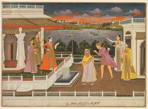 1755年、目隠しをされた求婚者が王女の前に連れてこられる. 作： Fayzullah