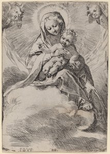 雲の中のマドンナ。 作： Federico Barocci