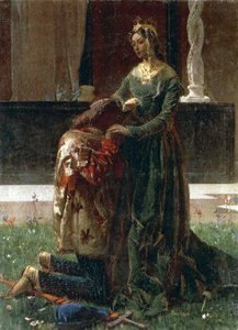 詩人のソルデッロとクニッツァの愛 作： Federico Faruffini
