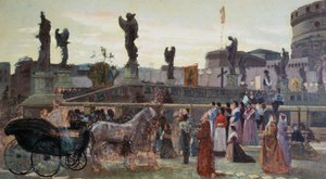 ポンテ・サンタンジェロでの聖アンナの行列 作： Federico Faruffini