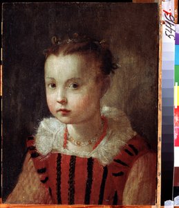 「「少女の肖像」」豪華な服を着た子供。 Federico Fiori Barocci または Baroccio による絵画 (1535-1612 年頃) 地方のデイネカ アート ギャラリー、クルスク ロシア 作： Federico Fiori Barocci or Baroccio