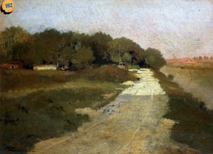 フェデリコ・ロサーノ（1835-1912）の「セーヌ川にて」。 作： Federico Rossano