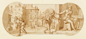 フランチェスコ・イル・サンタンジェロによるタデウスの反撃 作： Federico Zuccaro