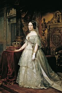スペインのイザベラ2世の肖像画 作： Federico de Madrazo y Kuntz