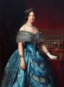 スペインのイサベル2世の肖像画 作： Federico de Madrazo y Kuntz