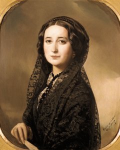 "スペインの詩人カロリナ・コロナド（1823-1911）の肖像"(絵画) 作： Federico de Madrazo y Kuntz