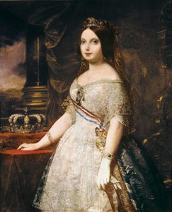 スペイン女王イザベラ2世（ブルボン家のイザベラ）（ボルボン家のイザベル2世、1830-1904年） フェデリコ・マドラゾの絵 作： Federico de Madrazo y Kuntz