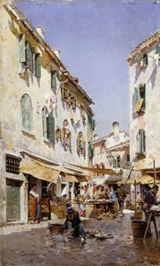 ストリートシーン、1885 作： Federico del Campo