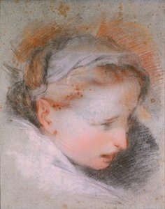 女性の頭、1568-1569 作： Federigo Barocci