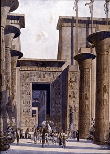 アモン神殿の再建。 イラストはF.ホッフェバウアー。 19世紀。 作： Fedor (1839 1922) Hoffbauer