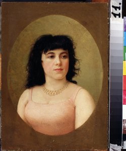 「「イタリアのバレリーナ ヴァージニア ズッキ (1849-1930) の肖像」」 Feodor Andreyevich Bronnikov (1827-1902) による絵画 1889 北オセチアのトゥガノフ美術館、ウラジカフカス 作： Fedor Andreevich Bronnikov
