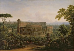 1816年、ローマのパラティーノの丘からのコロシアムの眺め