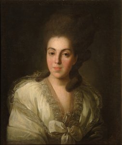 アンナアレクサンドロフナゴリツィナ伯爵夫人の肖像1739-1816、バロネスストロガノヴァ、1777年 作： Fedor Stepanovich Rokotov