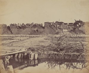 1860 年 8 月 21 日、英語の入り口を示すノース フォートの外観 作： Felice Beato