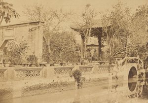 ハウクアの庭園、カントン 作： Felice Beato