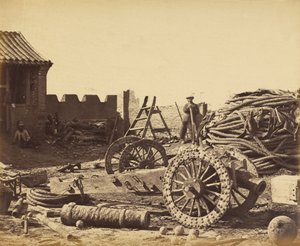 雑誌と木製の銃を示すペタンの内部、1860年8月1日