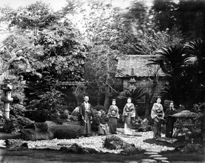 原の日本庭園、1860年代頃 作： Felice Beato
