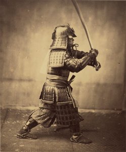 鎧を着た日本の戦士、1865-7 作： Felice Beato