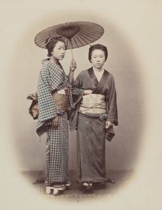 散歩に出かける、1868年。 作： Felice Beato