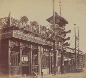 ショップとストリート、北京市の中国都市、1860 年 10 月