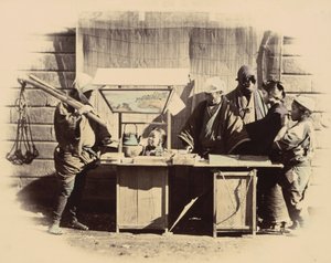 通りの軽食屋台、c。 1865年。 作： Felice Beato