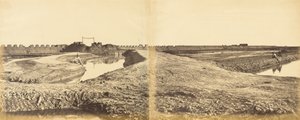 1860 年 8 月 10 日、フランス語と英語の入り口を示す、占領後のタンクー フォート。 作： Felice Beato