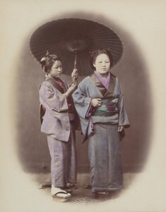 お嬢様と使用人、1868年。 作： Felice Beato