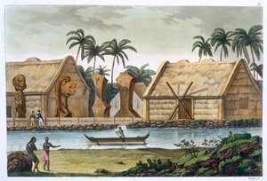 「サンドイッチ諸島のカイアカコアにあるタマハマの墓」、c1820-1839 作： Felice Campi