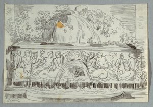 トリトーネの噴水のデザイン 作： Felice Giani