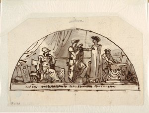 彫刻のアレゴリーによるリュネットのデザイン 作： Felice Giani