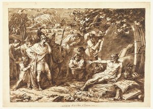 素描、アレキサンダー大王とディオゲネス、1820-22年 作： フェリーチェ・ジャンニ