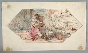デッサン《アドメトス王の群れを守るアポロン》1780-1800年 作： フェリーチェ・ジャンニ