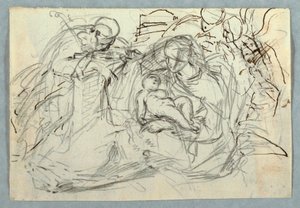 素描《聖家族》1800-1825年 作： フェリーチェ・ジャンニ