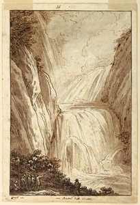 素描、チボリのセイレーンの洞窟、1813年頃 作： フェリーチェ・ジャンニ