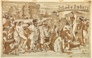 素描《古典的風景におけるヴィーナスの崇拝》1820年頃 作： フェリーチェ・ジャンニ