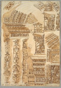 ボローニャのサンタ・チェチーリアのファサード。 建築学 作： Felice Giani